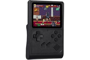 JUCHRZEY GB300 Lettore for videogiochi classico Schermo da 3,0 pollici 8G integrato Console di gioco portatile 6000+ giochi Uscita AV 800mAh Regali for ragazzi e ragazze (Nero)