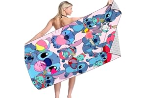 Gujey Stitch Toalla de baño Towel Beach Stitch Toalla de Playa de Microfibra Ultraligera y de Secado rápido Toalla Viaje y Toalla Piscina para niños, Adolescentes y Adultos 150 * 75cm