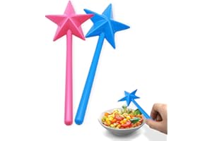 Ellxen 2 Stück Zauberstab Salz Und Pfefferstreuer,Gewürzstreuer,Gewürzstreuer mit Löchern für Tischdekoration,Hausküchenbedarf,Sternförmiger Zauberstab Gewürzstreuer Für Die Küche（rosa+blau）