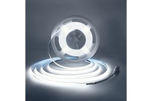 AROTELICHT Taśma LED COB 24V Zimna biel 6000K 5m, Taśma LED Arote COB Taśma LED Szerokość 5mm Możliwość przyciemniania Światło o dużej gęstości DIY 384LEDs / m IP20 do sypialni Kuchnia Dekoracja wnętrz domu