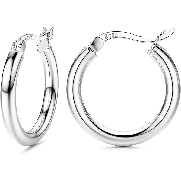 Orecchini Mezzo Cerchio Grandi In Argento 925 Semplici Ed Eleganti - Italia - Foto 5