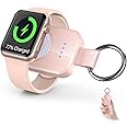 i.VALUX Portable Wireless Charger Compatible with Apple Watch Series 10,9,8,7,6,5,4,3,2,SE,Ultra,Mini 1000mAh iWatch Smart Keychain Power Bank,41/45/44/42/40/38/49mm Travel Charger Gift(Pink)