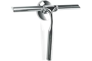 Ulinek Shower Window Squeegee, Stainless Steel Squeegee Shower Wiper Scraper Cleaner with Strong Storage Hook for Bathroom Floor Kitchen Wet Room Mirror Car Window Glass Cleaning