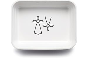 ESPRIT DE CUISINE - Plat À Four Rectangulaire En Céramique - Décor Hermine Bretonne - Cuisson Homogène - Émail Résistant Aux Rayures - Made In France - 2,2L - 28x21x6cm Extérieur - Blanc
