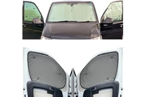 COVPROTEC Thermo-Jalousien Kombatibel Mit Ford Tourneo Custom (2012-Date)(Komplettset SWB + Heckklappe) Rückseite einfärben Khakigrün, Reversibel und Thermisch