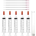 Jdkouh Pack of 5 10 ml Syringe Set with Blunt Needles, Luer Lock Syringes with 18G 117 mm Long Blunt Cannula for DIY, Adhesives, Industrial, Ink, Laboratory, Oil, Liquids and Animal Feeding