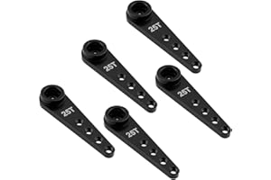 YijiaLink 5pcs Klaxons servo en Aluminium 25T 37 mm M2,5 Fils en métal 25 Dents pour Extension de Bras de Direction Compatible avec Futaba Savox Power HD HSP Servos RC Voiture Camion