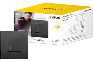 VIMAR 0K19592.02 Arké Kit Interrupteur va-et-Vient connecté, Compatible avec Alexa, pour Les appareils avec hubs dans ZigBee, Fil Neutre requis, Noir