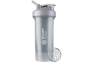 BlenderBottle Classic V2 Shaker Bottle with Stainless Steel Ball, For Protein Shakes, Dishwasher Safe, 830ml, Pebble Grey