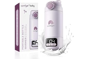 Comfyer BW02 Uppgraderad bärbar flaskvärmare för baby & familj – Snabb uppvärmning med 16000mAh batteri, inbyggd sterilisator, mjölk-/vattenvärmare för resor och hem, 500 ml