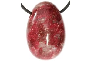 ULRIKE SCHMITT EDELSTEINKREATIONEN Thulite freeform gemstone chain pendant crosswise drilled, Genuine Gemstones, Thulite