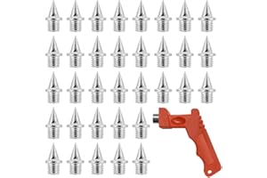 CHIHUTOWN 100 Pcs 1/4 Inch Steel Track Spikes, Cross Country Spikes with Spike Wrench, Used for Track and Field Sprinting or Cross Country