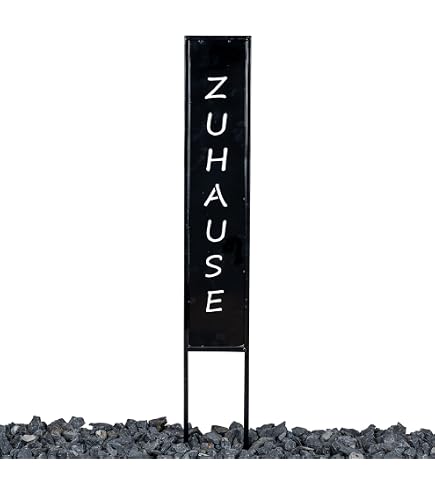Decpero Gartenstecker „WILLKOMMEN“ Mit Edelstahlkugel – Schwarze Metall-Stele Für Eingang & Beet