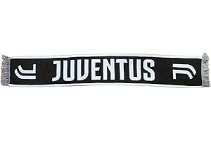 Perseo Trade Sciarpa Ufficiale Juventus Bianconera per Tifosi Adulti e Bambini. Modello Jaquard con Nome della Squadra. Colore Bianco Nero. 100% Acrilico. Prodotto su licenza del club.