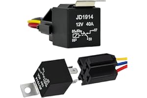 Kalmaegee 2Pack 12V 40A Relay with Relay Socket and Wiring Harness, 40AMP 12Volt 5Pin SPDT Automotive Relays Switch for Car Truck Motorcycle