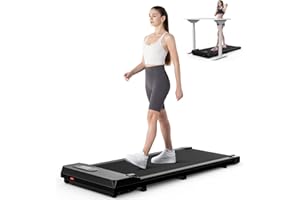 HomeFitnessCode Under Desk Treadmill, 2.5HP Portable Walking Pad Motorized Electric Treadmills for Home with LED Display & Remote, Adjustable Speed, No Assembly