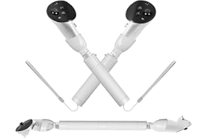 Rokeblau VR Accessoires pour Meta Quest 3, poignée Accessoires Contrôleur Quest 3 Extension de poignée, Double Extension de poignée Jouer Beat Saber Gorilla Tags Golf Badminton Baseball - Blanc