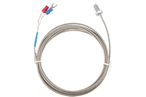 HILITAND M6 Thermocouple de type K Câble BSW Sonde de Mesure de Température de Filetage de Vis Type K Câble de Thermocouple 1-5M (2M)