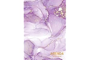 Agenda Scolaire 2025-2026: Planificateur Journalier 1 Jour par Page - Pour Étudiants Collège, Lycée | Couverture Marbre Roses Violettes