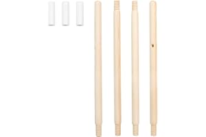 WIRHAO Replacement Wood Poles for Kids Teepee Tent, 69 Inch Length Composed of 4 Short Poles & 3 Connectors for Play Tents