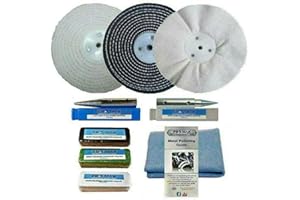 PRO-MAX PROFESSIONAL QUALITY TOOLS Bench Grinder Metal Polishing Kit Steel & Stainless Steel 9pc 6" x 1" Pro-Max