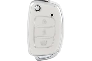 OFFCURVE Autoschlüssel Hülle Schlüsselhülle, Schlüsselcover TPU Autoschlüssel Schutzhülle 3 Tasten für Hyundai i10 i20 i30 Coupe iX20 ix25 iX35 ix45 Kona Santa Fe Accent Elantra