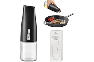 YARRAMATE Dispenser Automatico per Olio d'Oliva Da Cucina, 500 Ml, Bellissimo Contenitore per e Aceto, Contenitore Per, per Salsa Di Soia (nero)