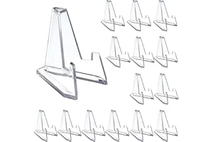 BSTKEY 15Pcs 5.5cm Acrylic Mini Coin Display Holder Easel Holder - Clear Multifunctional Display Holder Air-Tite Coins Pocket Watches Capsules Challenge Medals Casino Chips Holder Storage Organizer