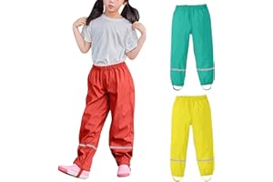 Riou Pantaloni Impermeabili Pioggia Bambino Trekking Traspirante Pantaloni di Fango Abbigliamento Pioggia per Ragazzo Outdoor Pantaloni da Pioggia Ragazzo Rain Pants Pantaloni Salopette Antipioggia