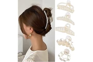 BTKVISEQAT Große Haarklammer, Rutschfeste Haarklammer,Haarklammern, Haarspangen für Damen Mädchen Haar Jaw Clips für dickes Haar Dünnes Haar,5 Stück