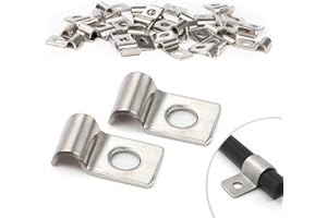 LONELY HIGH HEELS 30 Pièces Fixation Grillage Rigide Sur Mur 4mm Attache Grillage Rigide Inoxydable Colliers de Serrage en U à Trou Unique Fixation Murale Grillage Rigide pour Ø 4-5mm Câble Tuyaux d'eau Installation