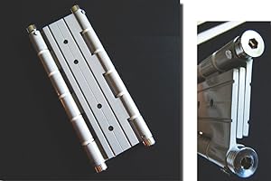 PETTITI Coppia di Cerniere a molla doppia azione in alluminio verniciato argento