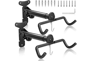 WELDUN Wieszak ścienny na rower, uchwyt na rower, składany stojak na rower, regulowana odległość, z hakiem na kask, stojak na rower do garażu i do wewnątrz (2 sztuki)