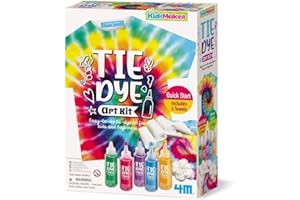 4M-Y304787 KidzMaker Arte Artes y Manualidades 8 años | Kit fácil de Hacer para niños y Principiantes | Incluye Botellas de teñido Anudado y 4 Toallas, Multicolor (404787)