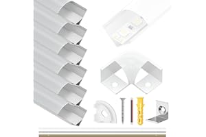 ‎NEWDING Newding LED Profil 6 x 1m, 6 Pack Led Aluminium Profil V-Form mit Weiß Milchige Abdeckung, Endkappen, und Montageklammer für LED-Streifen, LED Kanäle für LED Strips/Band bis 10 mm inkl