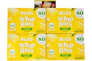 Gluten Free Bliss Whip Bars White Chocolate & Lemon x4 Packs 5 x 20g | Low Calorie Snack Bars | High Fibre | Vegetarian | Halal | Healthy Snacks with Kitchen Fella14-Day Eating Guide