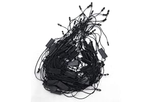 LGEGE Black Hang Tag String Snap Lock Fastener Hook Loop Ties Double Latch 300 Pcs