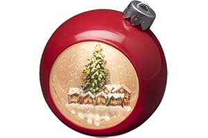 Konstsmide Linterna LED de Navidad con escena de mercado, relleno de agua, para uso en interiores (IP20), funciona con pilas: 3 pilas AA de 1,5 V (no incluidas), linterna de Navidad con 1 diodos