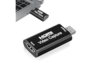 ONGNIUU Adaptateur HDMI Carte de Capture Audio Vidéo, Carte d'acquisition Vidéo HD 1080P pour Enregistrement OBS à Partir d'une Source HDMI, pour Jeux en Streaming, Vidéoconférence, Enseignement