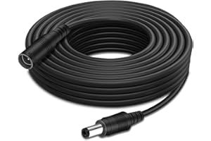 Auroh 33ft/10M Power Extension Cable, DC 12V Power Adapter Extension Cord 2.1mm x 5.5mm, Compatible with 12V DC Adapter Power Supply or Wall Charger for CCTV Security Camera IP Camera(Black)