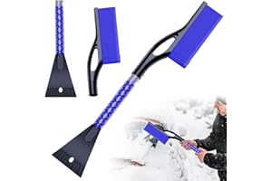 MAIBAOTEMBT Grattoir à Glace et Brosse à Neige, Brosse à Neige de Voiture Détachable, Grattoir à Glace pour Pare-Brise de Voiture, Brosse Neige Voiture Extensible et Amovible, pour Voiture, SUV, Camion (Bleu)