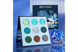 DE'LANCI Palette Maquillage Yeux Bleu,Palette Maquillage Yeux Bleu Cyan- Palette de Maquillage Chatoyante Mate Très Pigmentée Waterproof Durable,Convient pour Halloween, Noël