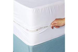 XUANYIJIE Small Double Mattress Protector Waterproof Zipped Bed Fitted Sheet Waterproof Mattress Cover Zip Up Encasement All Round Protection 30cm Deep (Small Double 120x200cm)