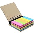 Qatalitic Spiral Sticky Note Pad Pocket Size (3 x 2 inch) with Adhesive Notes (125 Leaves and 125 Flags)