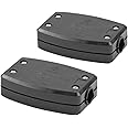 2 Pack 3-Terminal Wire Junction Boxes,Flex Erminal In-line Connector Connect Extension or Repair Cable and Electrical Cord of Indoor Outdoor Lighting Power Automotive Wiring 13A 250V (Small, Black)