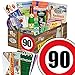 Produktbild 90 Geburtstag Geschenk DDR - SPEZIALITÄTEN Box mit DDR Waren + Geschenkverpackung "Verkehrsschild 90" mit Ostmotiven + gratis DDR Kochbuch + gratis Geschenkkarten – Rotkäppchen Sekt (0,2l), Halberstädter Schmalzfleisch, rote Grütze Himbeer uvm. +++ Ostprodukt DDR Box als Geschenkkorb mit DDR Spezialitäten ++ Geschenk 90. Geburtstagsgeschenke Geschenkkorb für männer geburtstagsgeschenk für Mutter geschenkkörbe Geburtstag 90 Mann Ostgeschenke für Männer Geschenk zum 90. Geburtstag Männer
