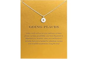 ZYAWP Message Card Compass Pendant Necklace Silver Friendship Sisters Sun Good Luck Crane Pendant Y Chain Necklace for Women and Girl Gift