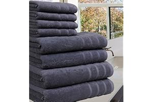 Casabella 100% Egyptian Cotton Towel Bale - 8 Pieces - 550 Gsm Xlarge Sizes_Grey_4 Pieces Set