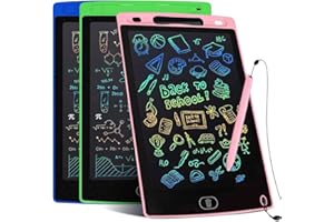 Gohytal Weihnachtsgeschenke, LCD Schreibtafel Kinder, 3PCS 8.5 Zoll Zaubertafel, Bunte Bildschirm Schreibtablett, Löschbarem Handschrift Block, Pädagogisches Spielzeug ab 3-12 Jahre Mädchen Jungen