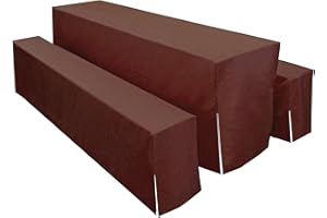 MODERNO blickdichte 5tlg. Hussen für Festzeltgarnituren 50er Bierbank Hussen in Braun gepolstert - Bierzeltgarnitur Bierbank-Hussen & Biertisch-Husse Set